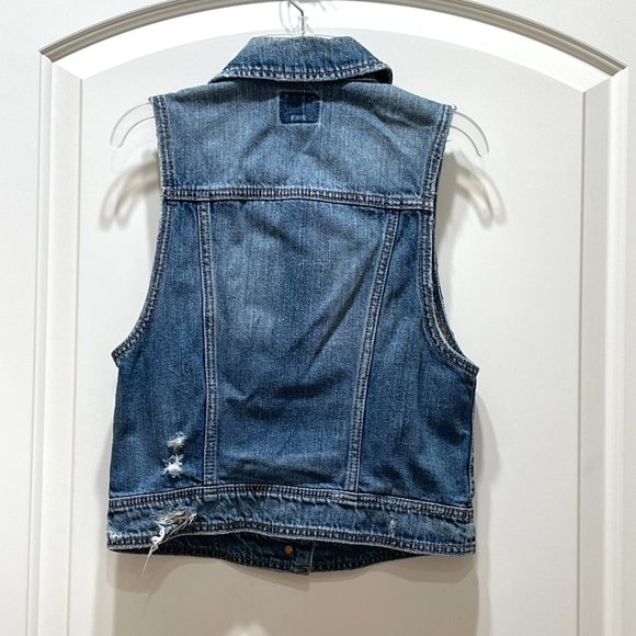 American Eagle Vest Small Blue Denim Jean Vest - Picture 2 of 6